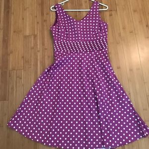 Preppy and Retro A-line Polka Dot Dress